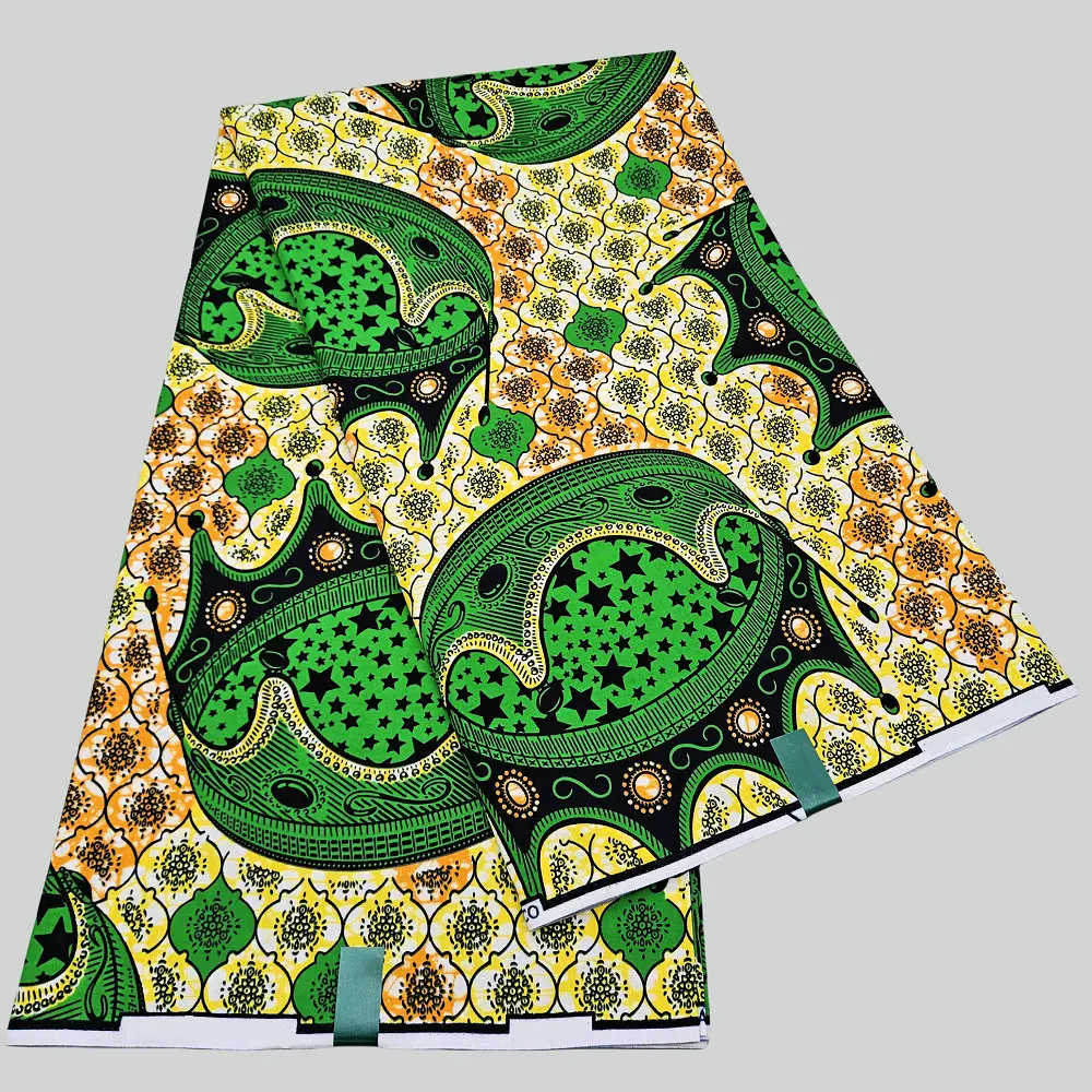 Original Super Holland Wachsdruckstoff, neues Design mit Krone, afrikanischer Stoff zum Nähen von Kleidung, 6 Yards. – Detail 11