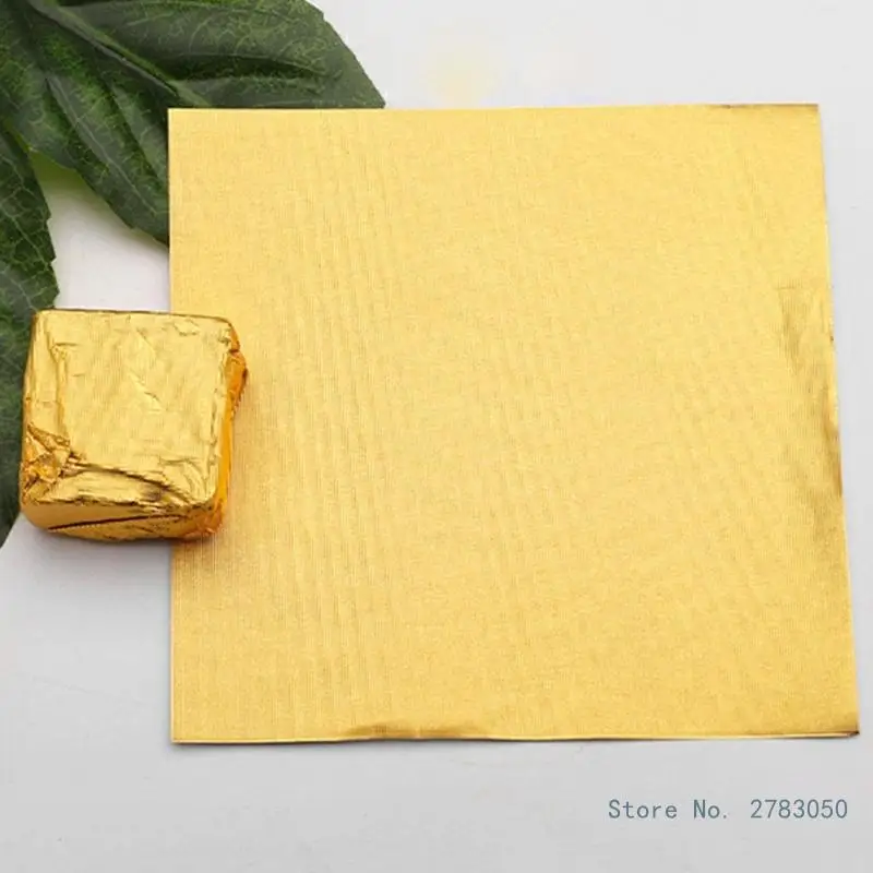 Chocolate Wrapper 3Bag Gold Foil Candy Wrappers,Butter Wrappers Homemade Individual Aluminum Packaging Wrapping Sheet