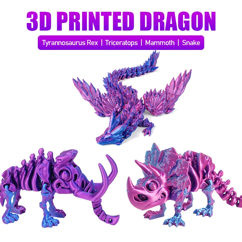 3D Printed Tyrannosaurus Rex Realistic Dinosaur Model Jointed Full Movable Birthday Gift Realistic Animals Decorative Desktop