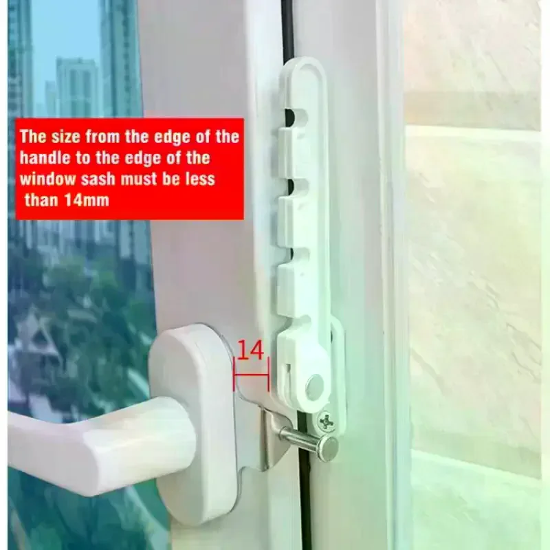 Inner Window Limiter Latch Position Stopper Casement Wind Brace Home Security Door Windows Sash Lock Child Safety Protection New