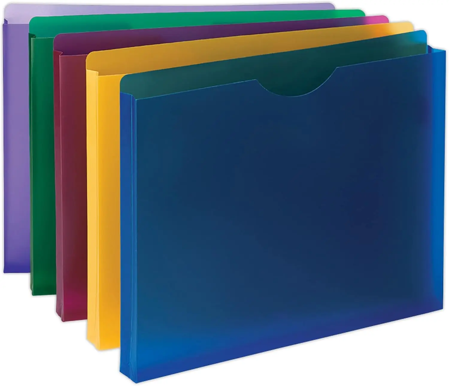 

Letter Size Expanding File Jackets, Assorted Colors, 10-Pack with Straight-Cut Tabs and 1-Inch Expansion for Office Organization