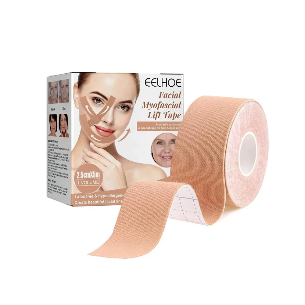 1-5 قطعة 2.5 سنتيمتر * 5 متر شد الوجه الشريط للوجه الخامس خط الرقبة عيون رفع مزيل التجاعيد ملصق الشريط جهاز العناية بالوجه أدوات التجميل