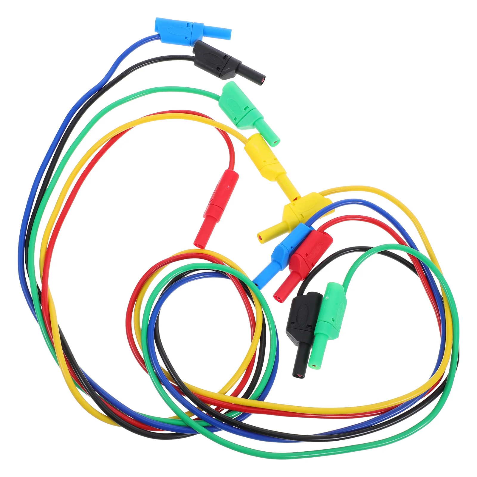 

5Pcs 4Mm Banana Plug Test Cable Multicolor Insulated Connecting Leads for Electrical Testing Laboratory Multimeter and Component