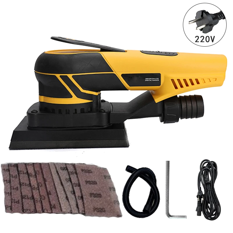 

3.0 Short Sheet Mini Sander Brushless Motor Variable Speed Car Drywall Orbital Grinder 220 Woodworking Tool Oscillating Polisher