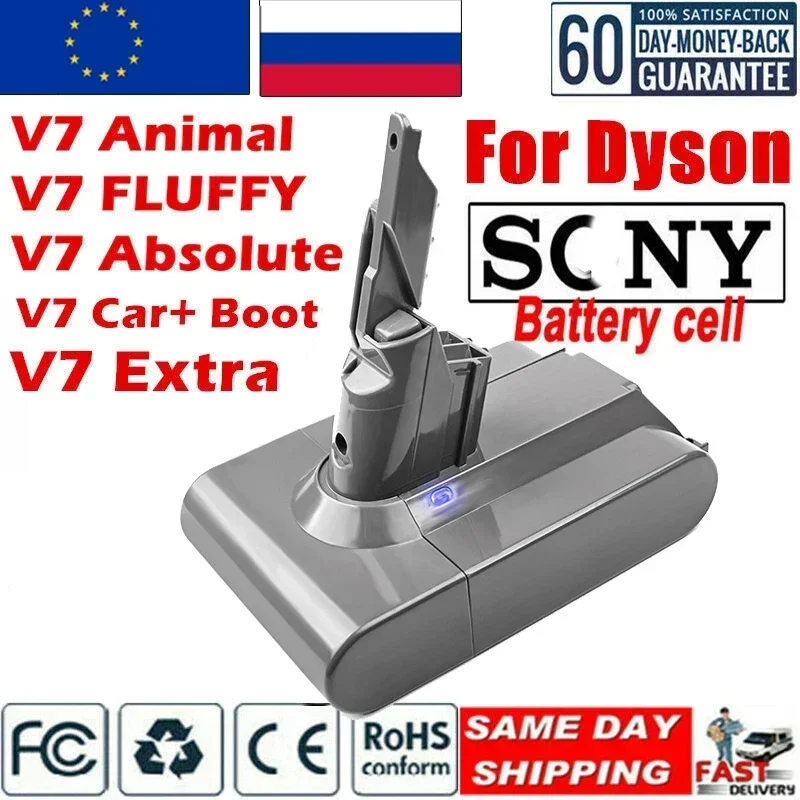 

Batería recargable litio para aspiradora Dyson SV11 V7 FLUFFY V7 Animal V7, 21,6 V, 6000mAh