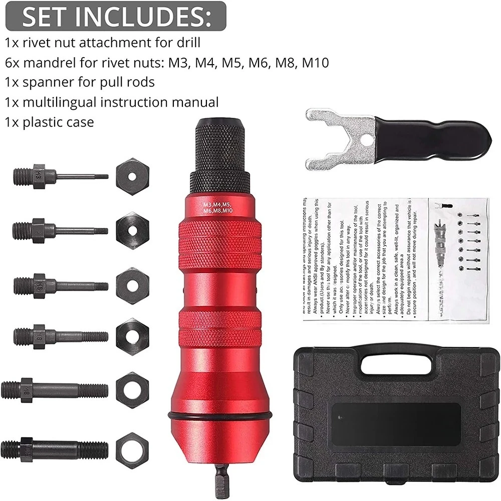 Rivet nut gun head Electric drill rotary nut gun conversion head  High quality cordless rivet nut gun adapter