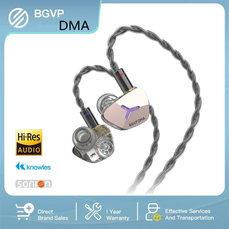 BGVP DMA Bone Conduction 1DD+2BA+2BCD Hybrid IEMs HIFI Music Monitor Stereo Audiophile Studio In-ear Earphone Headphone