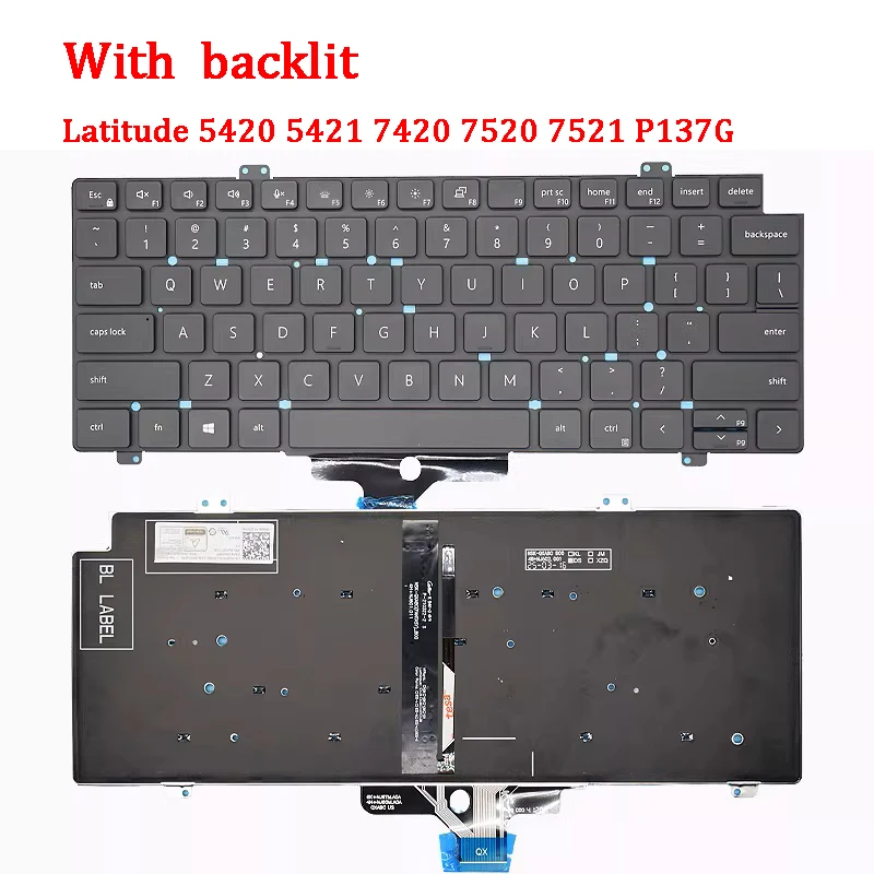 Tastiera Retroilluminata ITA Per Dell Latitude 5420, 5430, 7420, 7520 – Layout Italiano, Senza Frame, Alta Qualità, Compatibilità Garantita