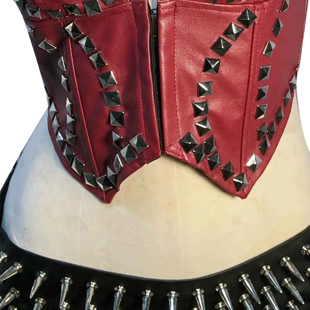 Goth Tops Festival Outfit Emo Clothing Gothic Tank Vkei Harajuku with Spikes Punk Rock Clothes Rave Y2K T-shirt Grunge Spiked