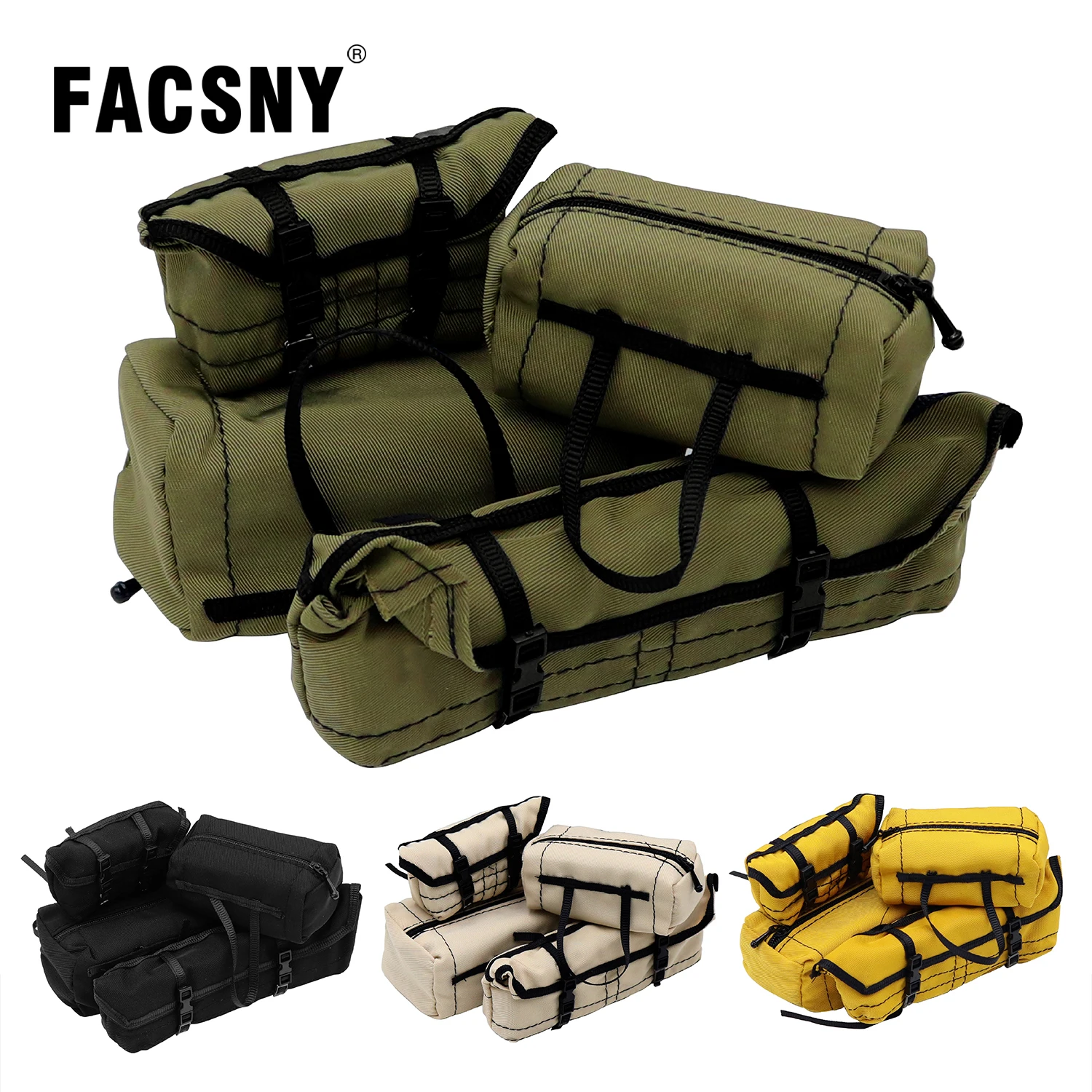 Bolsa de réplica de simulación, bolsa de viaje para techo, decoración a escala, bolsa de equipaje para coche trepador de control remoto 1/10 1/12 1/18 SCX10 TRX4 TRX4M WPL MN
