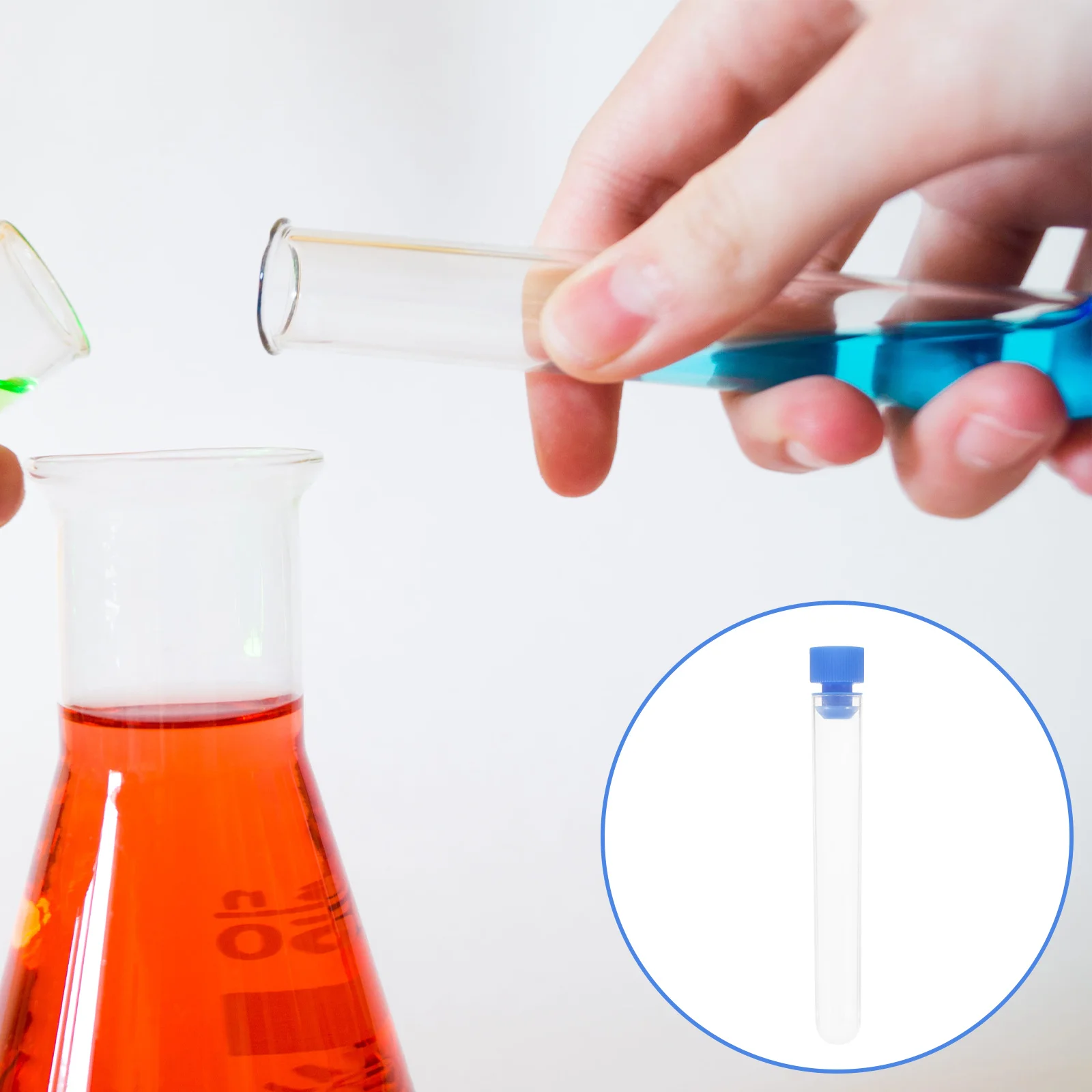 

50pcs Lab Test Tubes Clear Plastic Vials For Scientific Experiments Propagation Storage Bead Liquids Transparent Lightweight