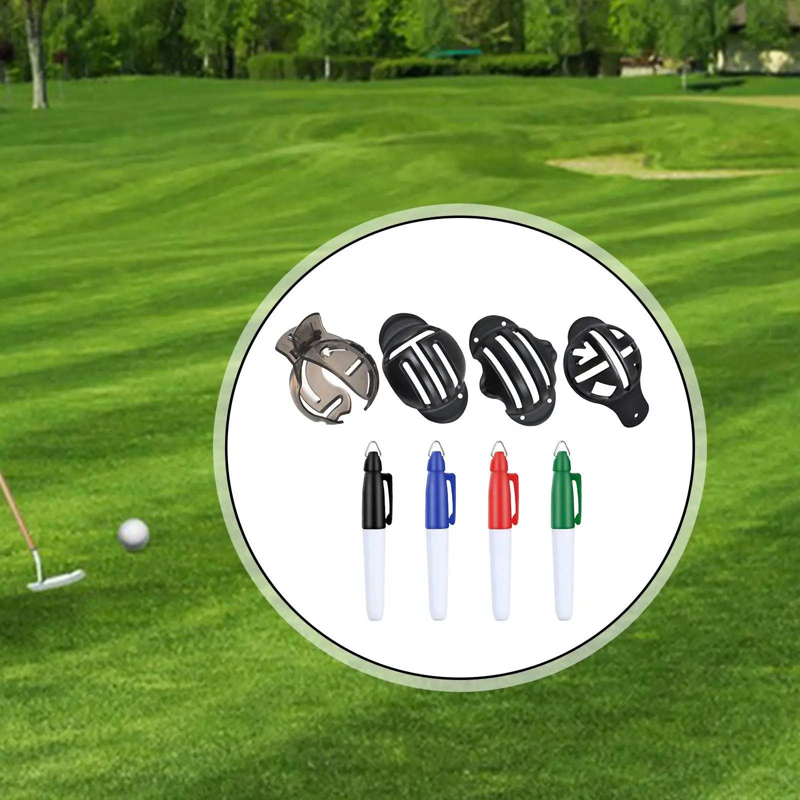 Golf Ball Marking Stencil Kit Portable Three Line Marker Template Alignment Accessory for Golfers Practice for All Golf Levels