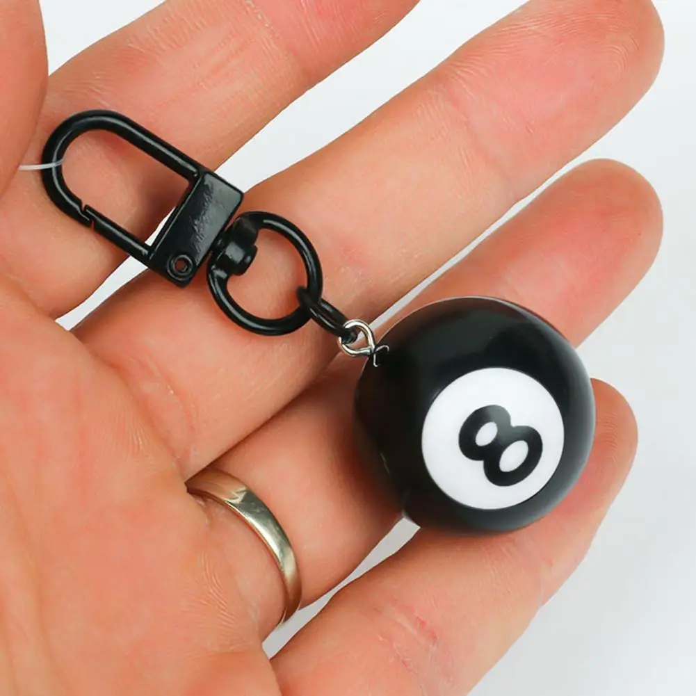 

Брелок для бильярдного шара, уникальный сувенир для бильярда, мини-брелок для любителей бильярда, черный 8-шарный брелок для бильярда