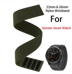 Ремешок нейлоновый на липучке для Garmin Enduro Watch Band Fenix 6 6X Pro 5X Plus/Tactical x DELTA/MK2i/Forerunner 945 22 мм 26 мм, ремешок для часов