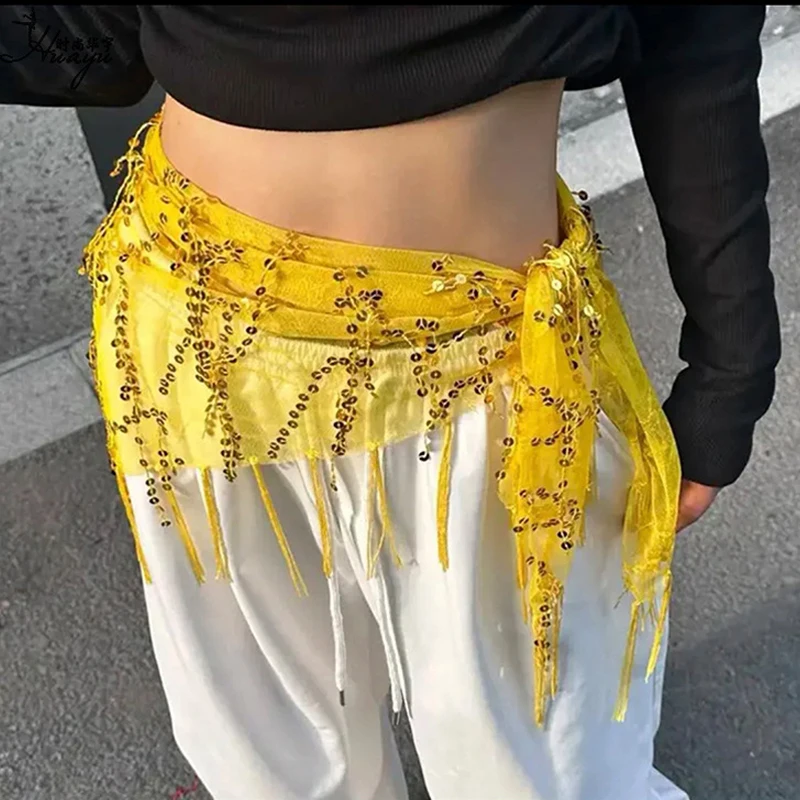 2025 Neuer Street Dance-Taillengürtel, trendige Pailletten-Quaste, Jazz-Tanz, Sport-Taillendekoration, vielseitige Tanzdekoration für Frauen