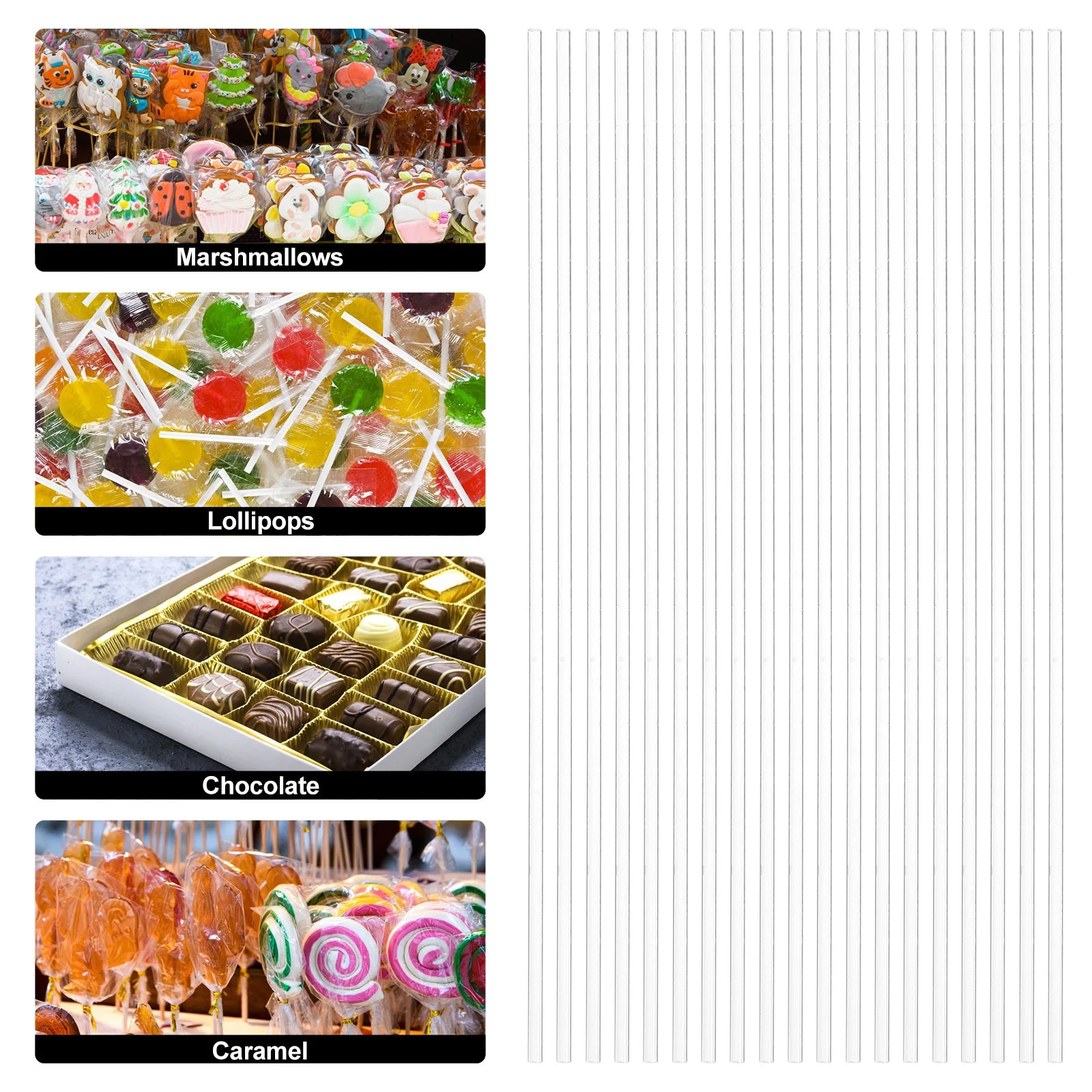 

100Pcs Lollipop Acrylic Sticks DIY Candy Chocolate Sugar Tools Party Decor Cake Pops Supplies Cake Pops Sticks