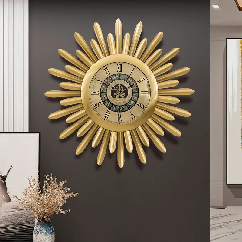 

Round Fashion Wall Clock Gold Unique Premium Nordic Bedroom Digital Wall Clock Aesthetic Luxury Relojes De Pared Home Decor Item