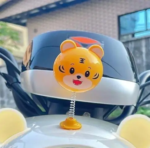 

10Pcs Durable Cute Tiger Shaking Bobblehead Motorcycle Scooter Accessories Easy Install Standout Design