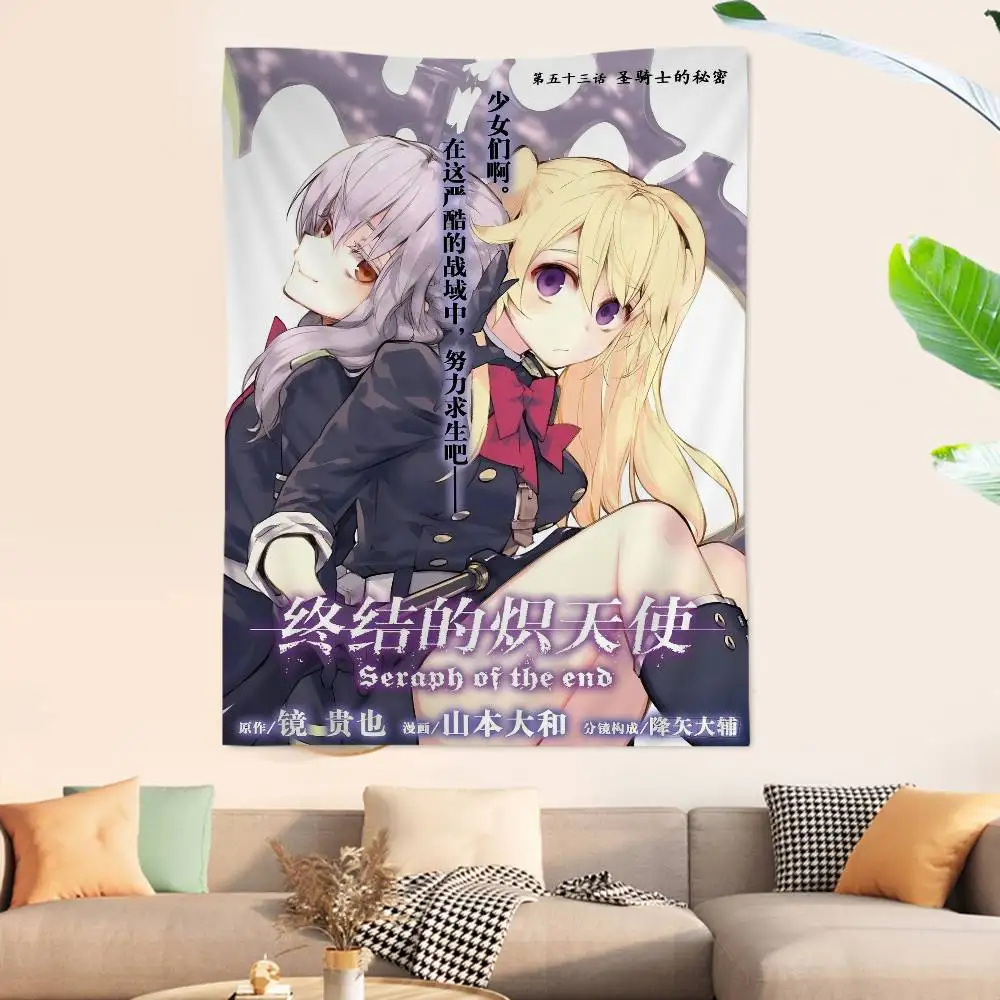 Anime Seraph Of The End Chart Tapestry for Living Room Home Dorm Decor Art Home Decor