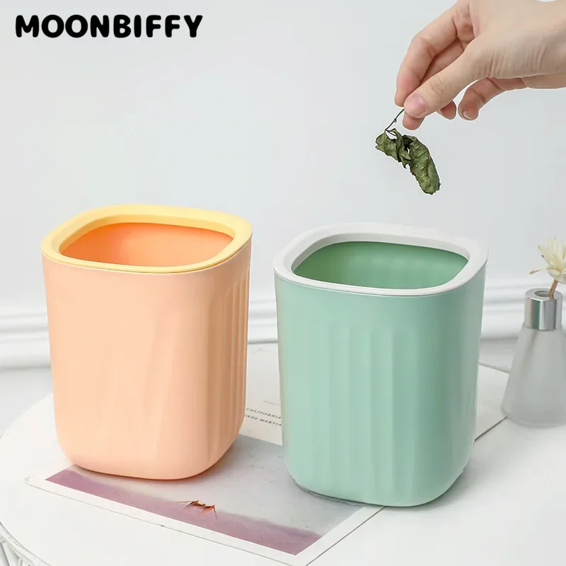 

1 Pcs Desktop Storage Box Mini Garbage Storage Basket Home Kitchen Bathroom Living Office Supplies Sundries Bucket Car Trash Can