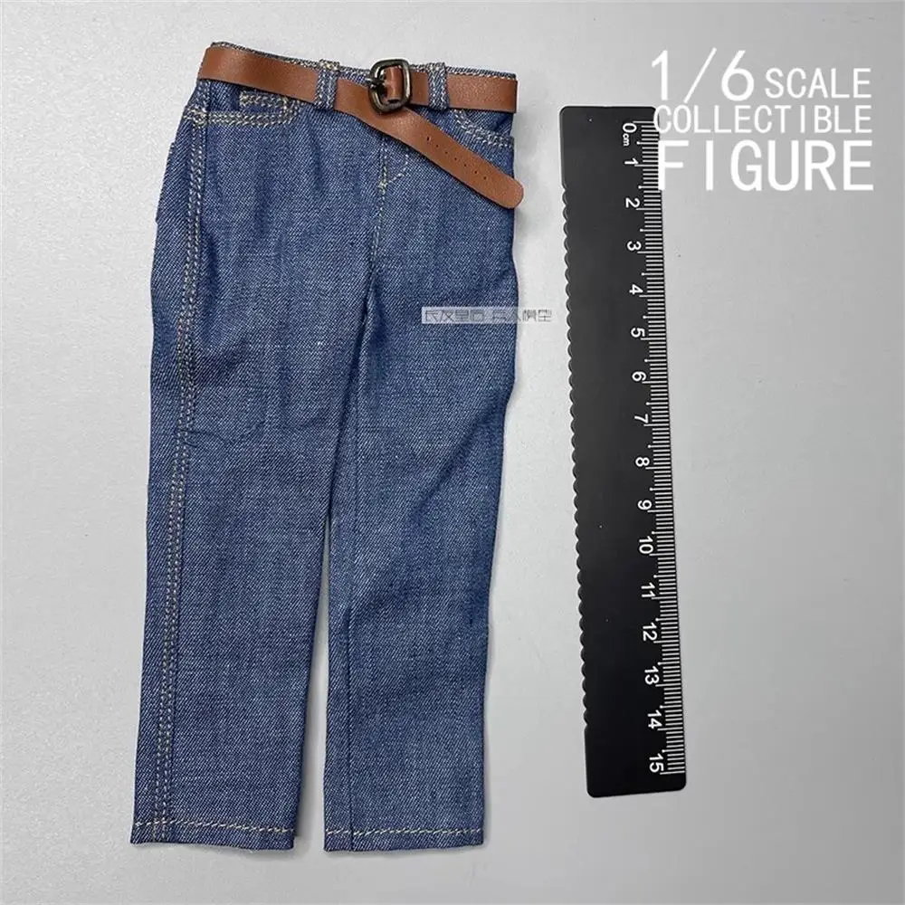 1/6th 3atoys moda azul jeans calça com cinto mini brinquedos modelo acessórios para 12 "figura de ação boneca colecionável diy