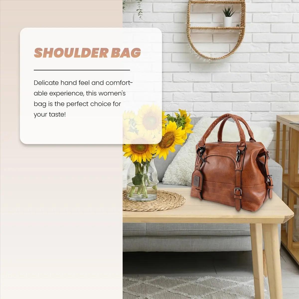 ABQR женская кожаная модная женская сумка через плечо сумка-тоут кошелек коричневый