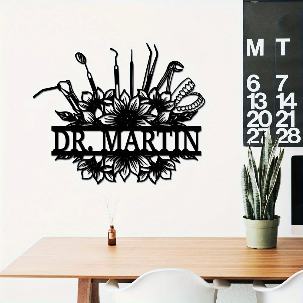 Reusable Peel - Stick Detachable Metal Dentistry - Inspired Wall Decor Personalized Art Deco for Entries Gardens As Party Gifts