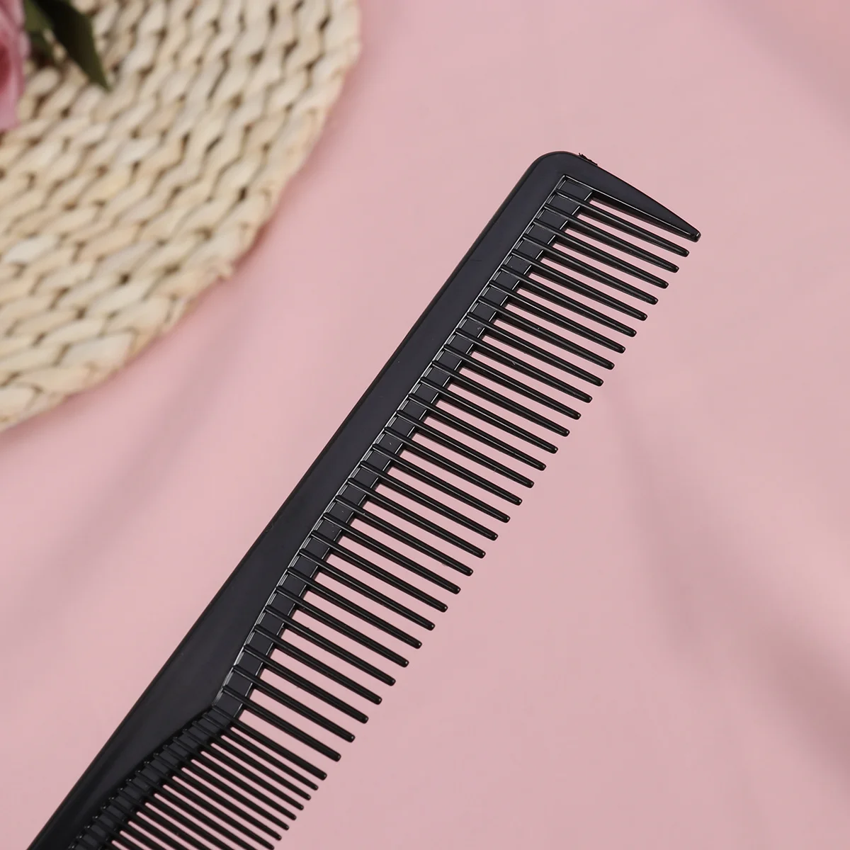 

Anti-Static Plastic Hair Comb Set with Fine and Coarse Teeth for Salon Barber Styling Tools Daily Hair Care Use Black