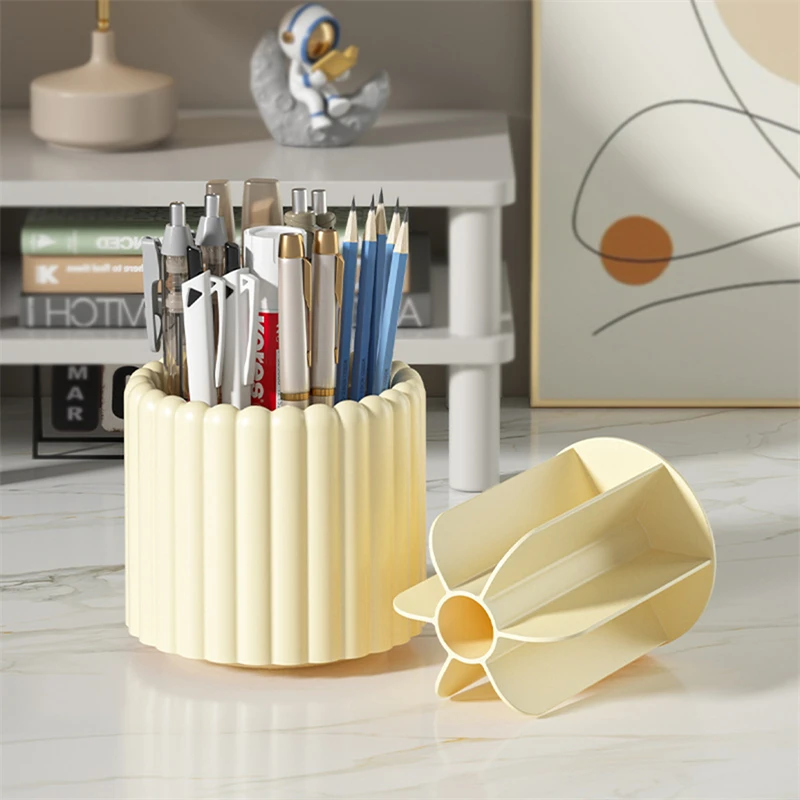 New Rotating Makeup Brush Holder Desktop Cosmetic Organizer Rotating Desktop Storage Box Portable Lipstick Eyeliner Holder