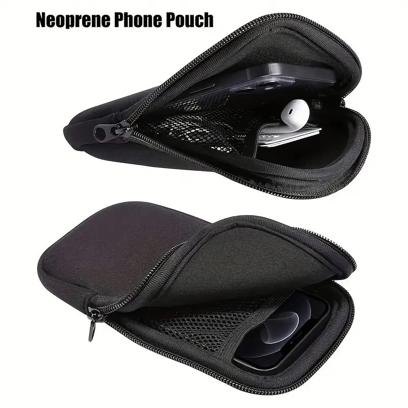 Bolsa Universal de Neopreno para Teléfono Móvil, con Cierre, Color Sólido, Bolsa de Almacenamiento para Celular, Portátil, a Prueba de Golpes, Bolsa de Viaje