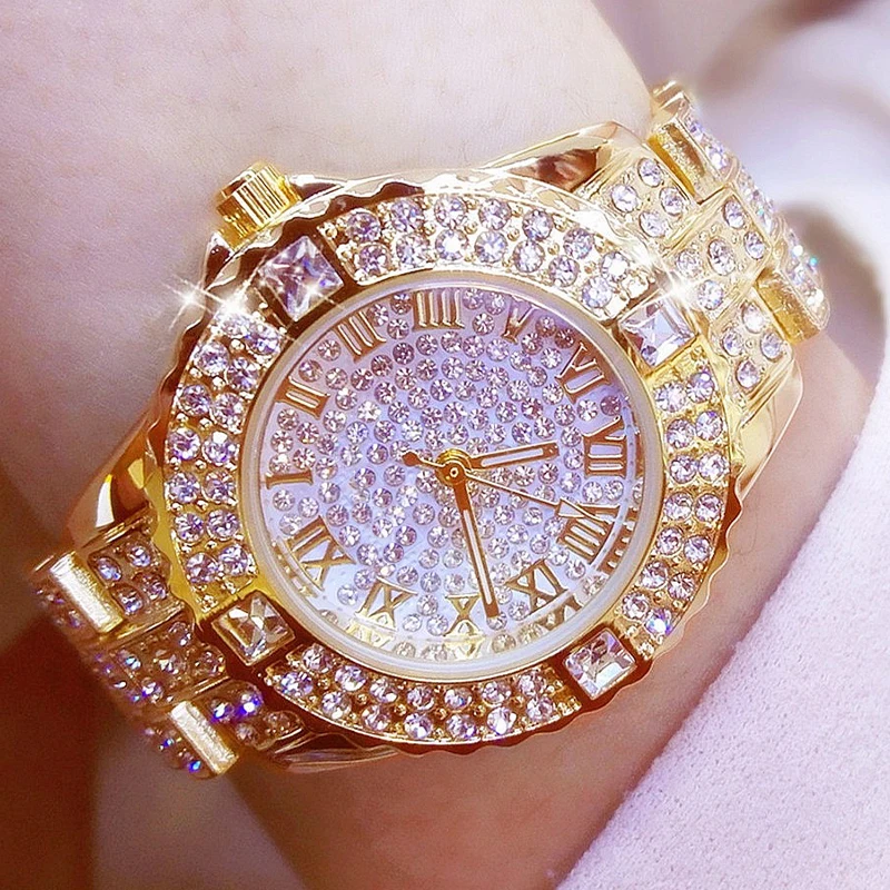 

Роскошные блестящие кварцевые часы с тонким цирконием, элегантные цельнозорковые драгоценности, женские механические наручные часы, модные складные наручные часы с пряжкой