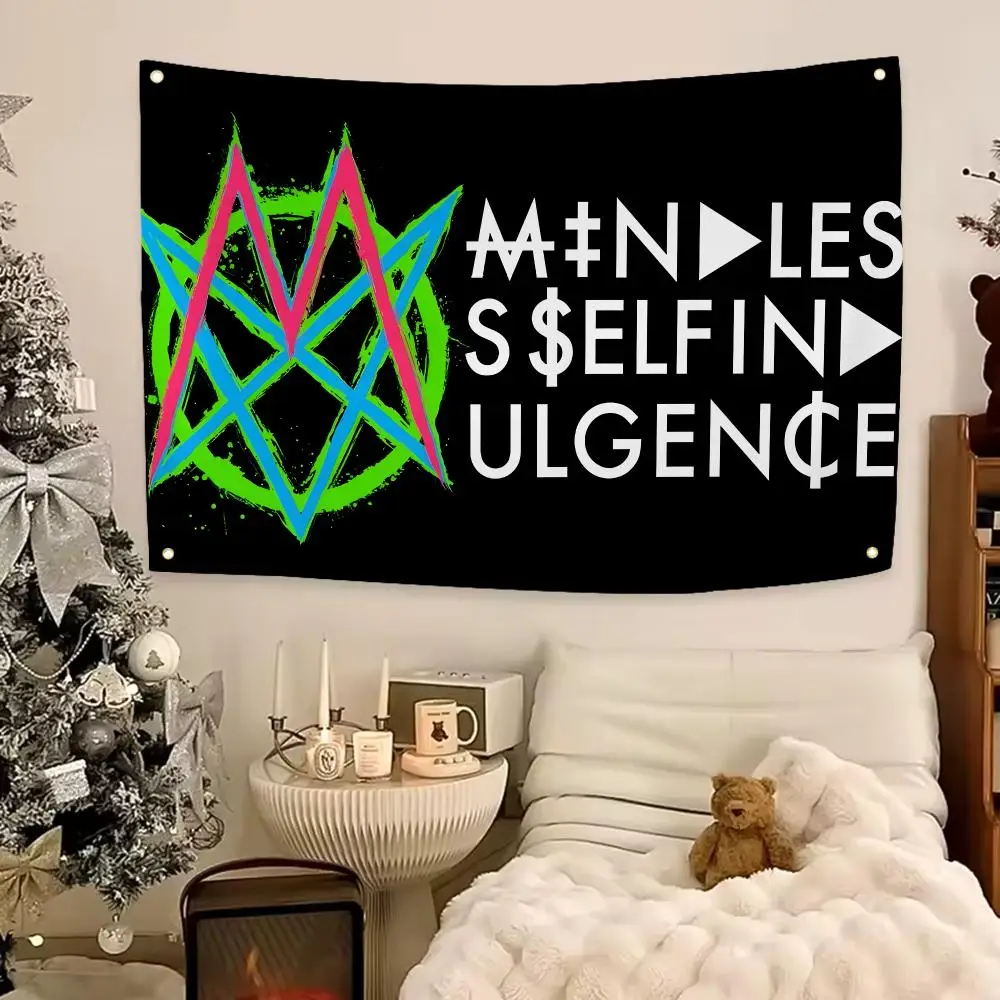 Iconic Band Mindless Self Indulgence Flags Aesthetic Wall Hanging Flag Banner Bedroom Living Room Home Decor Large HD