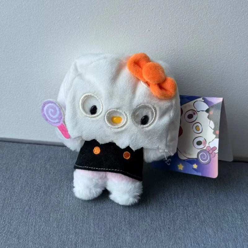 Halloween Cute Ghost Mask Ghost Headwear Cute Cartoon Kt Cat Plush Pendant Doll Keychain Halloween Gift Bag Decorative Pendant