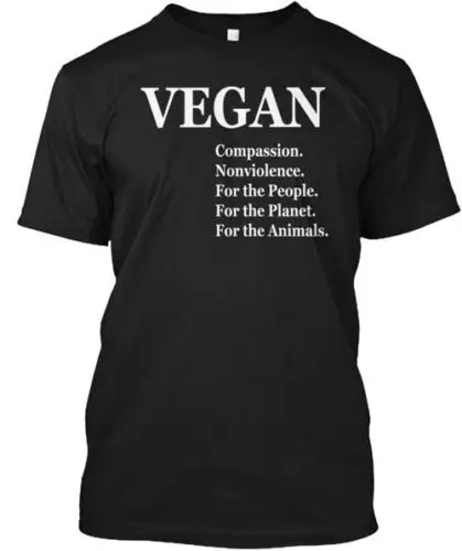 

Vegan Tee T-shirt Made In The USA Size S To 5XL