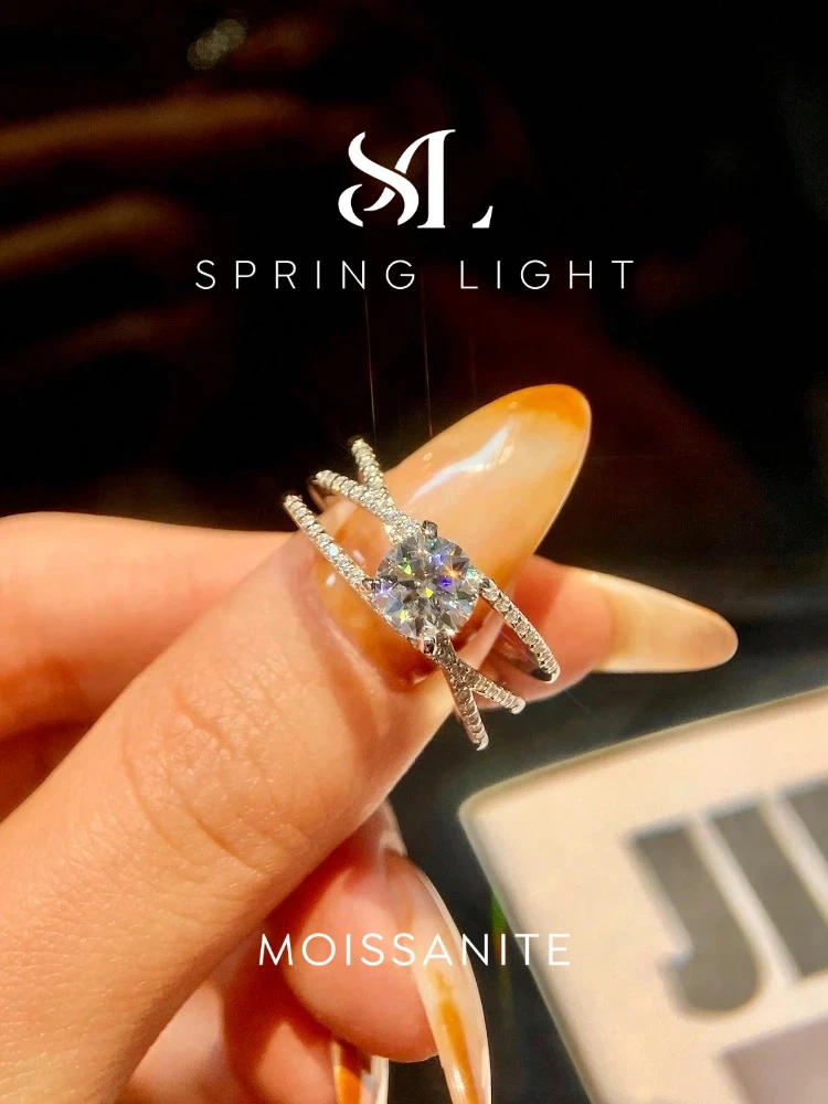 

Роскошные кольца с муассанитом 1 карат и бриллиантами, витые, для женщин, из стерлингового серебра 925 пробы, обручальное кольцо, ювелирные изделия высокого качества