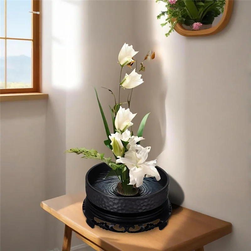 

Fresh Ikebana Kit With 2.1-Inch Flower Frog, Flower Pot,Needle Straightening Tool Flower Pot Base, And Cleaning Hollow