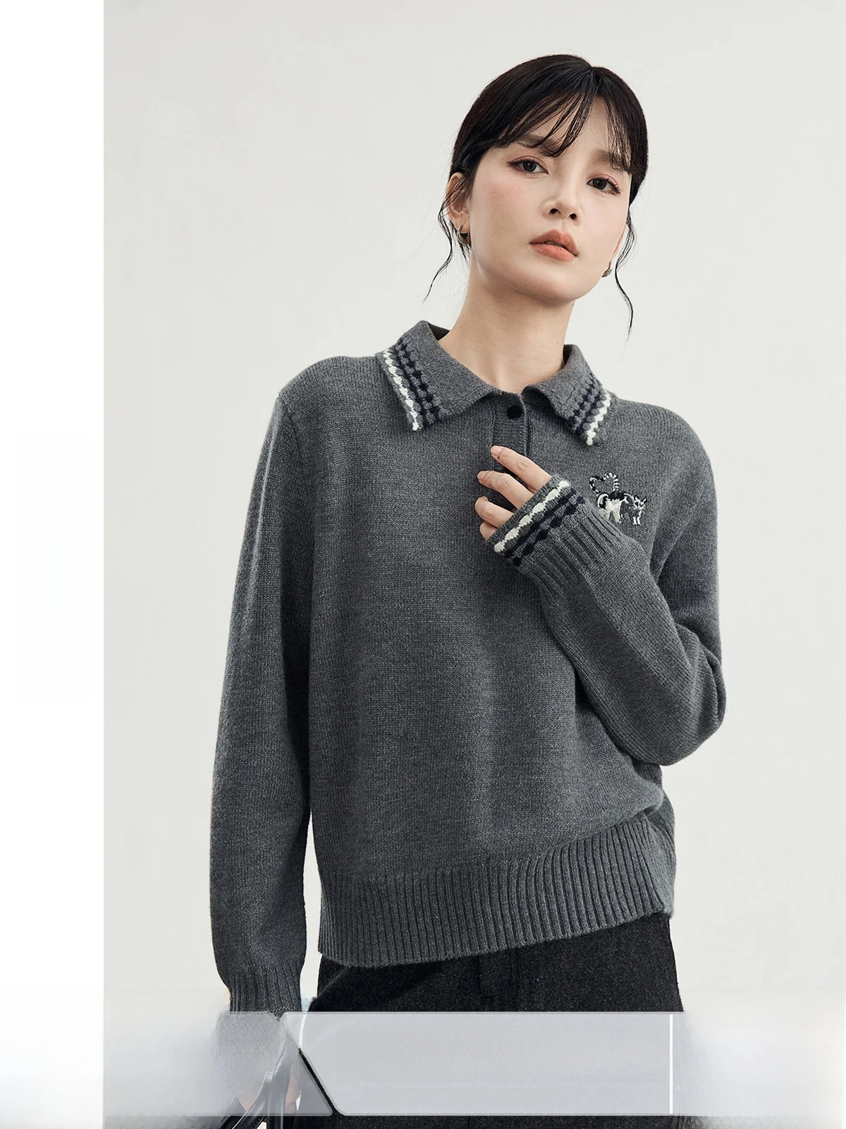 

Женский вязаный длинный све с глубокими глазами, весенне-осенний винтажный свободный утягивающий топ с вышивкой от Guier Faion для девочек-подростков