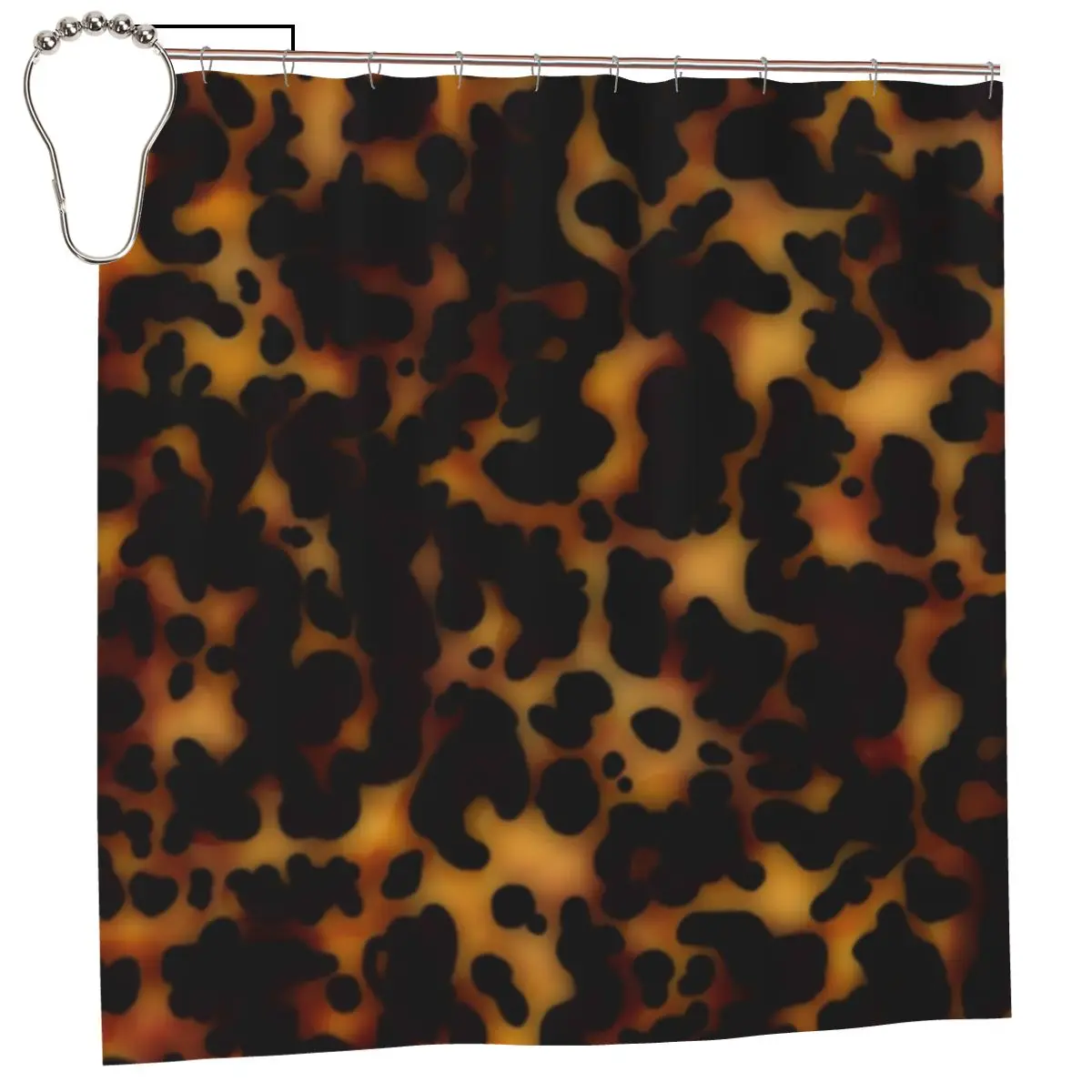 

Водонепроницаемая шторка для душа из полиэстера с рисунком под панцирь черепахи, с крючками