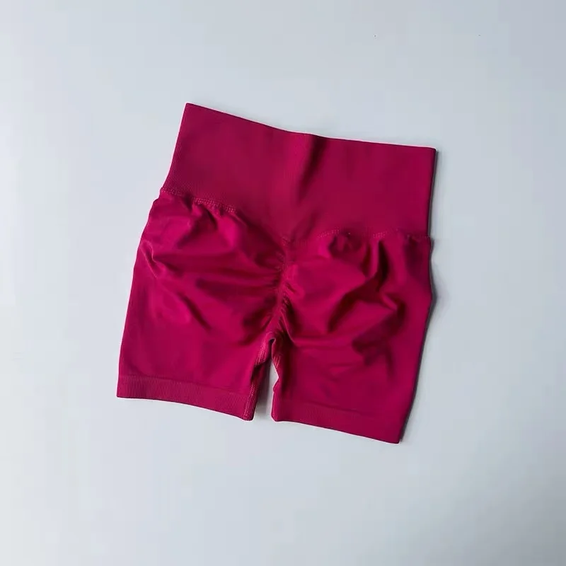 Perzik Hip Lifting Sportshorts Dames Hoge taille en taille Aanscherping Afslanken Hardlopen Hip Snelheid Drogen Driepunts strakke broek