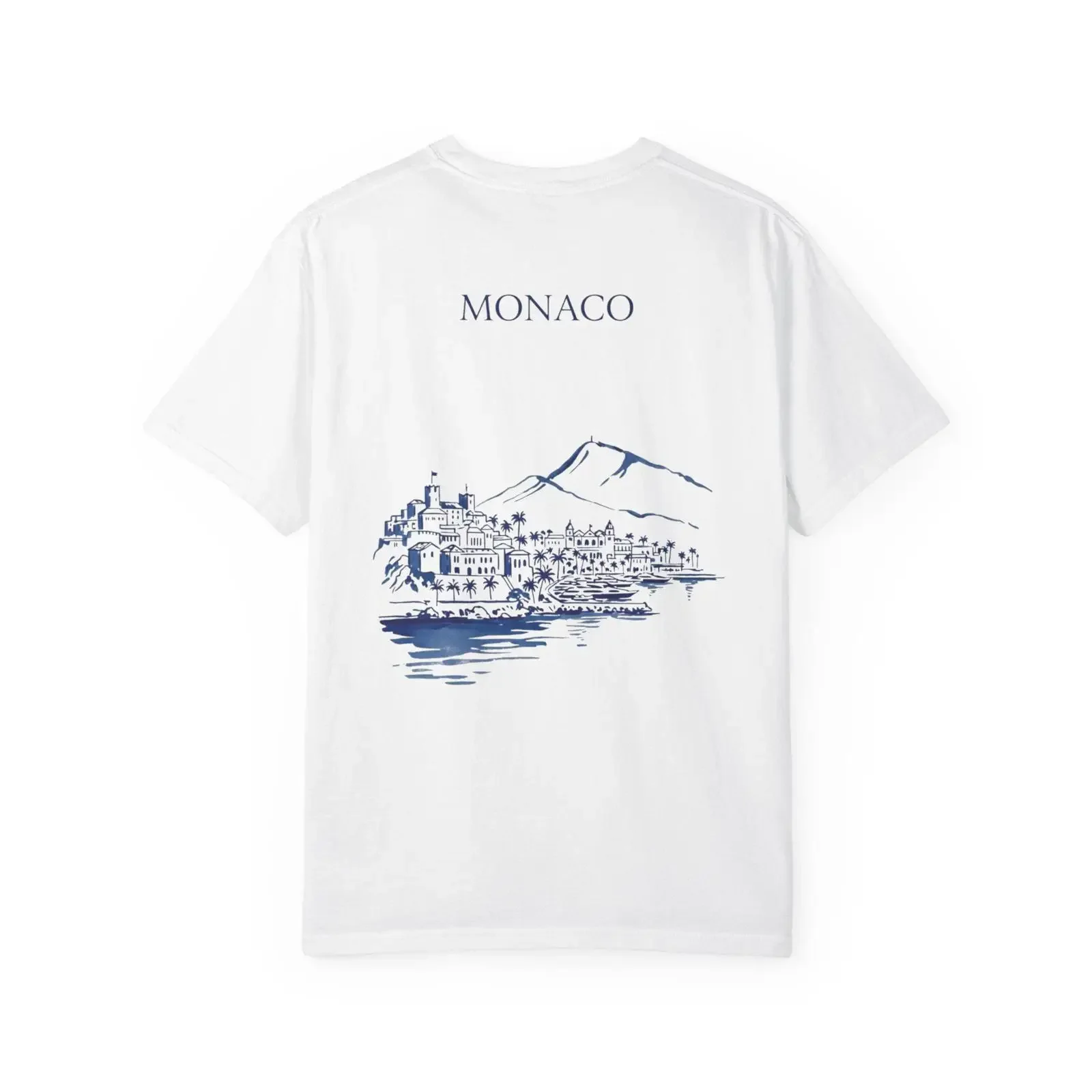 Monaco T Shirt Vintage Garment Dyed Summer Minimalist Streetwear Top vintage Washed homme Slightly Stylish Stretched Breathable