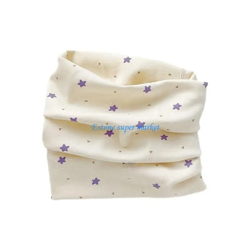 090B Soft & Breathable Children Scarf Neck Gaiter Rabbit Bear Print Adjustable Kids Scarf Neck Wrap Children Scarf Neck Tube
