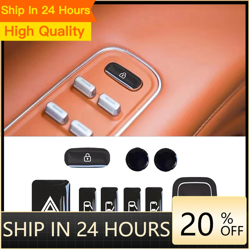 NEW For AITO M9 Accessories 2024 2025 Car Switch Button Protective Film For Window Lift Inner Handle Switch Double flash Tail Do