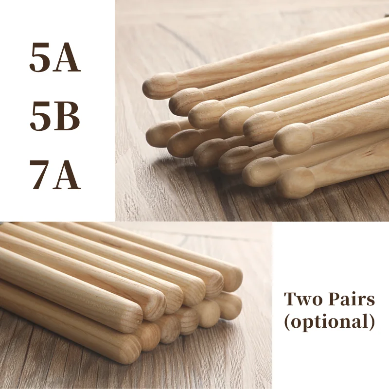 2 Pairs Professional Drum Sticks 5A Hickory Walnut Wood 5A 5B Drumsticks 7A Musical Instruments Drum Sticks Wholesale