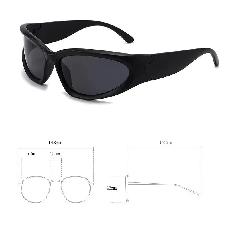 Y2K Cycling Sunglasses UV Protection Lens Windproof Glasses for Men Women Cool Sport Outdoor Glasses Eyewear