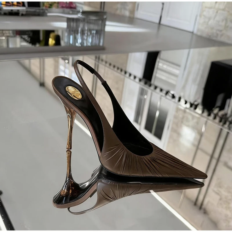 

Элегантные женские босоножки на шпильке с острым носком, стильные, с плиссированным ремешком на щиколотке, сексуальные и удобные, для вечеринок и свадеб