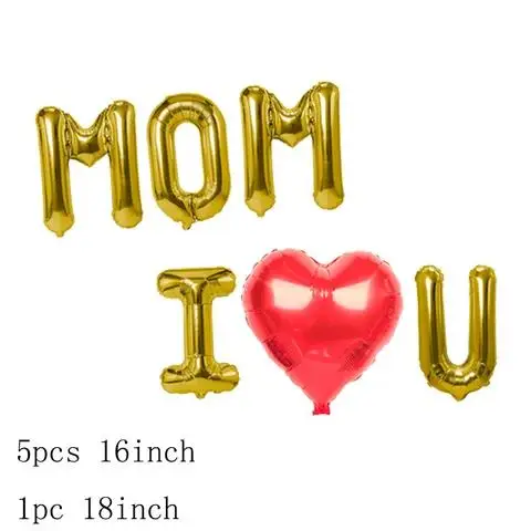 Father Mother I Love You set For Father Mothers Day Party Family Decoration 16inch Gold Letter Balloons Best Mom Ever Foil Ball