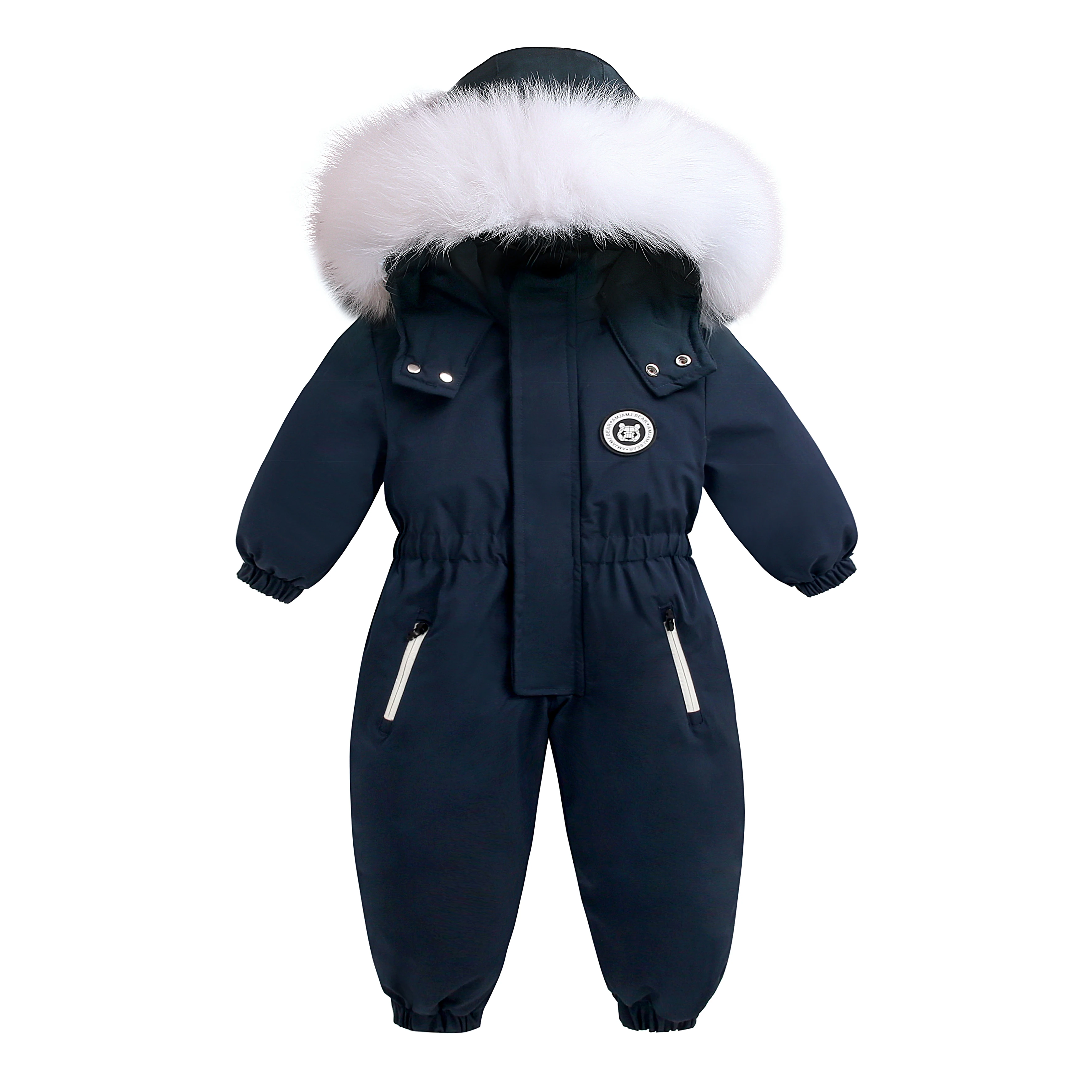 Neue Winter-Babykleidung, dicke warme Overalls, Schneeanzüge für Mädchen und Jungen, Kapuzenjacke, wasserdichte Strampler, Skianzüge, Kinder-Oberbekleidung – Detail 2