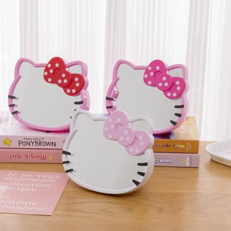 Sweet and cute HelloKitty fun and creative cartoon student new desktop bow storage integrated makeup mirror decorative gift