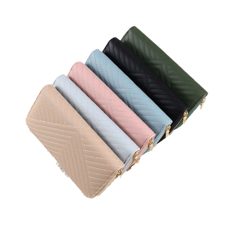 Long3pcs  Wallets Women PU European And American Quilting Brief Multifunctional Protable Card Holder