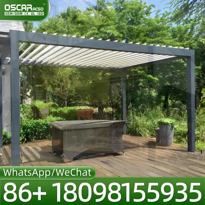 Weatherproof Aluminum Outdoor Gazebo with Concealed Motor for Gardens Patios Backyards pergola